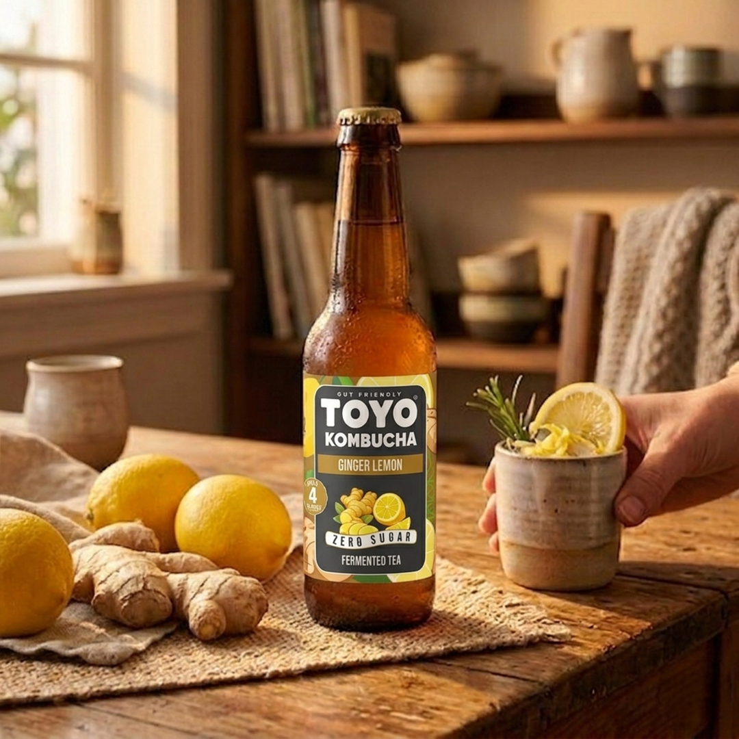 Ginger Lemon Kombucha | Zero Sugar 330ml – Toyo Kombucha