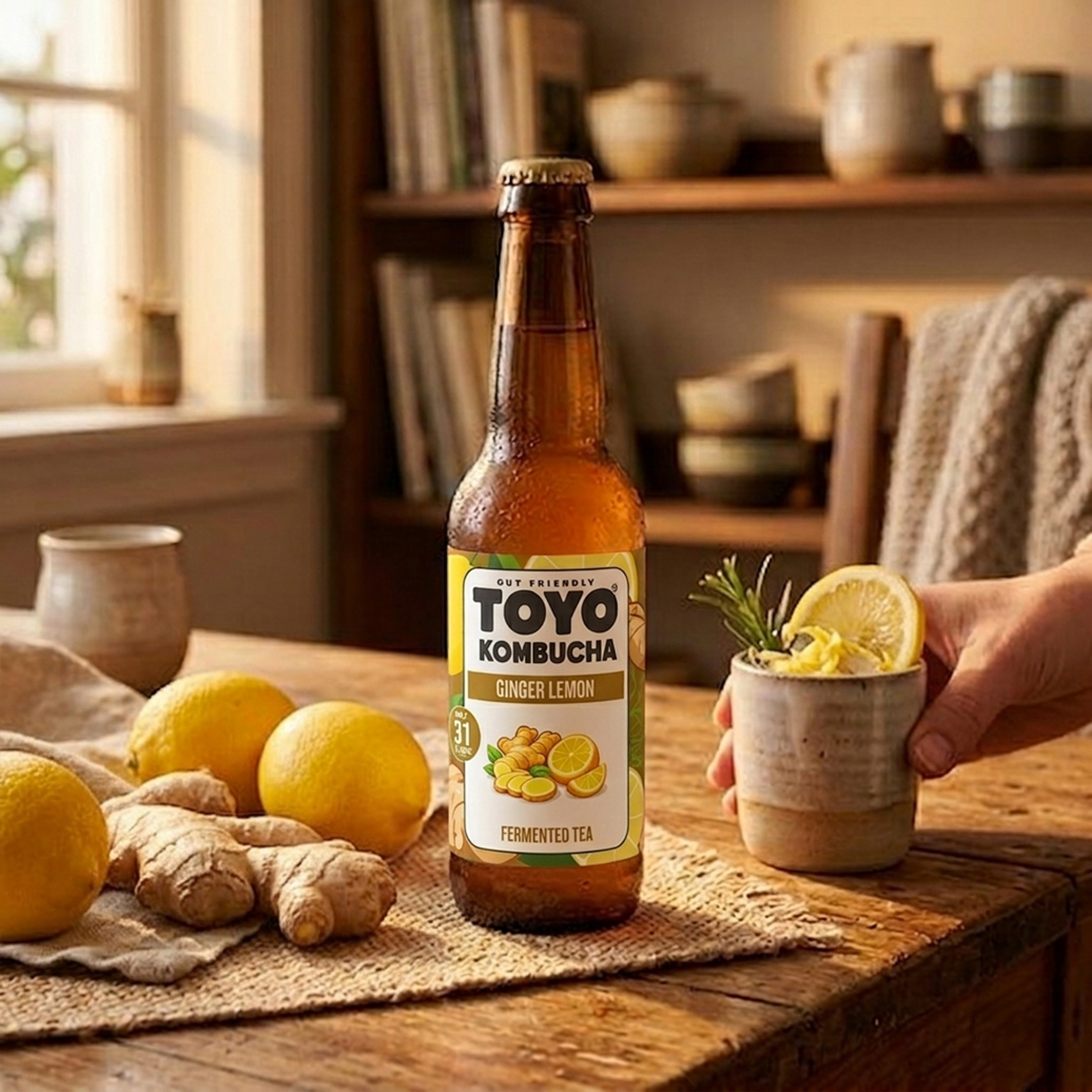Toyo Kombucha - Ginger Lemon - 330 ml Bottles