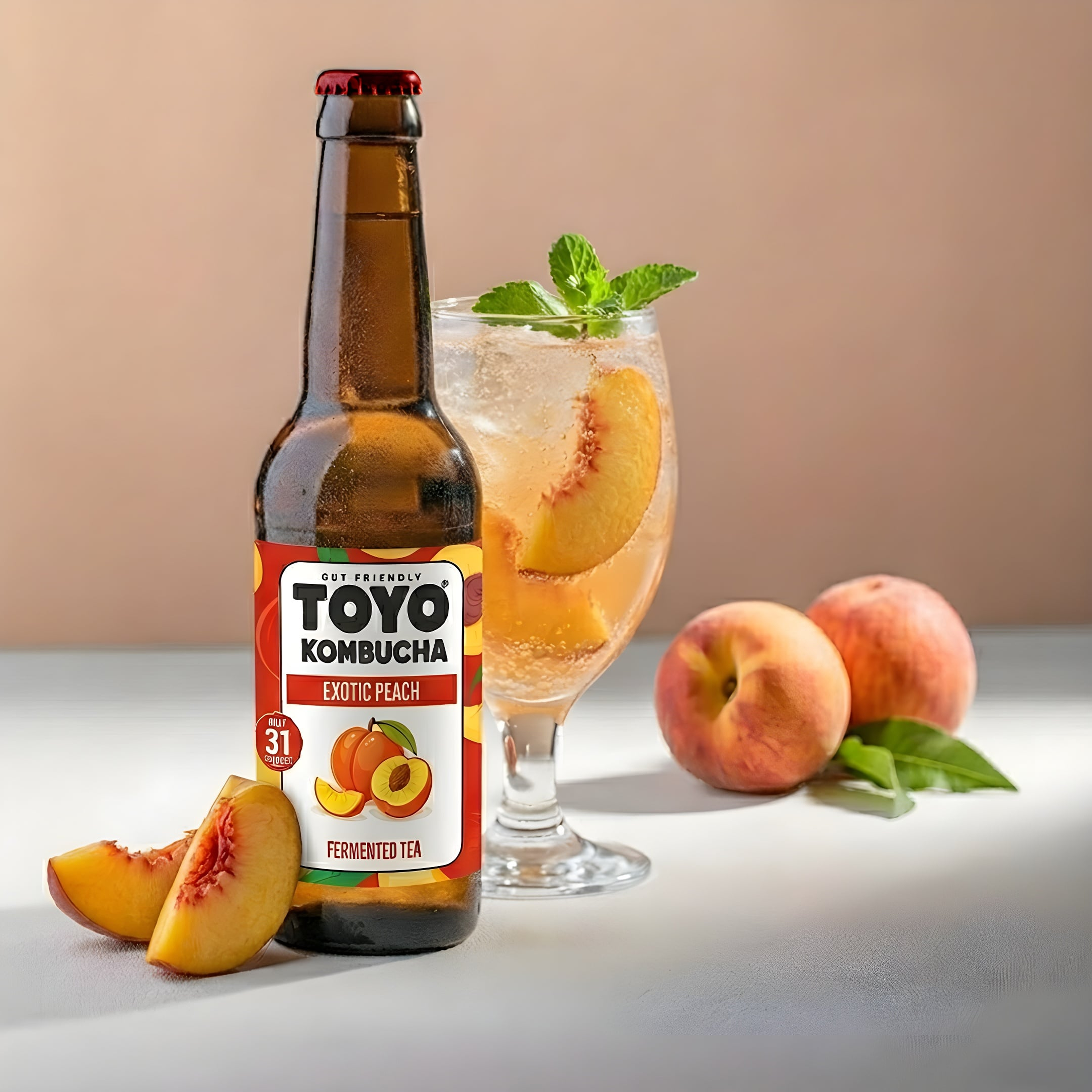 Toyo Kombucha - Peach - 330 ml Bottles
