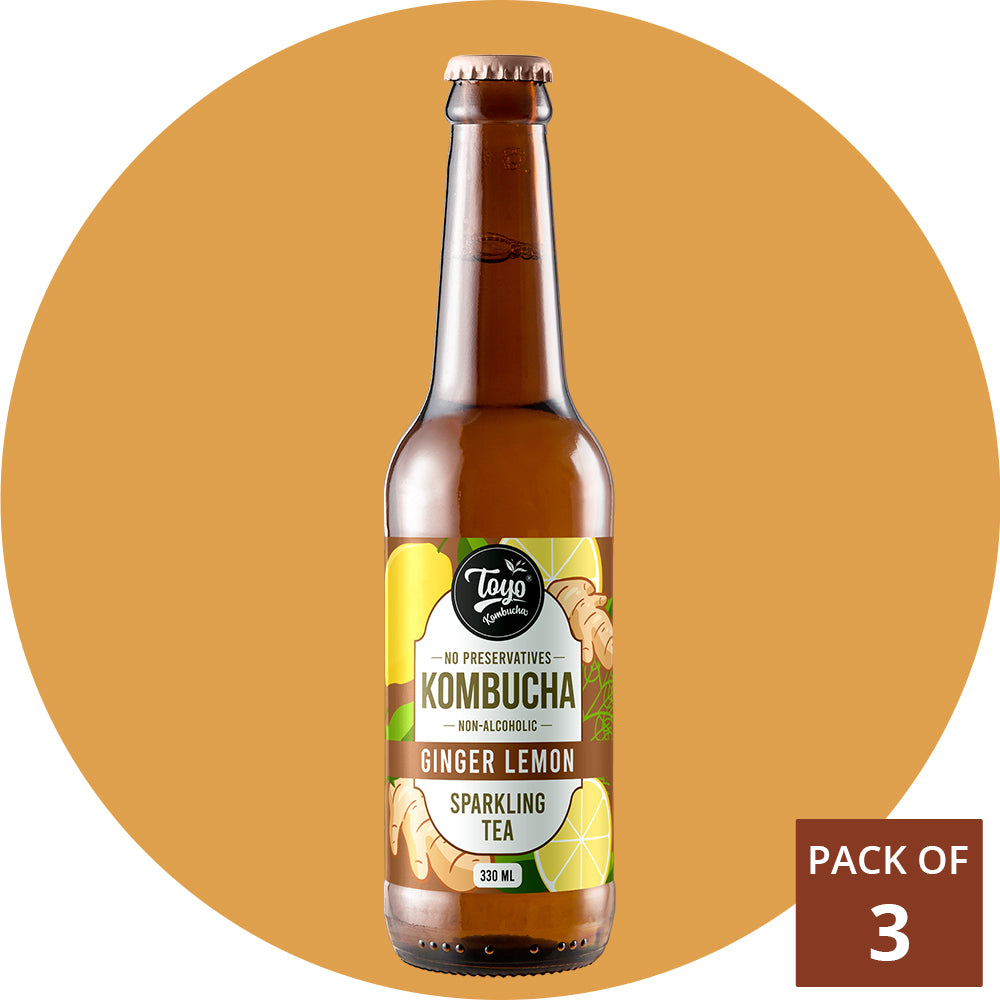 Ginger Lemon Kombucha (Pack of 6)