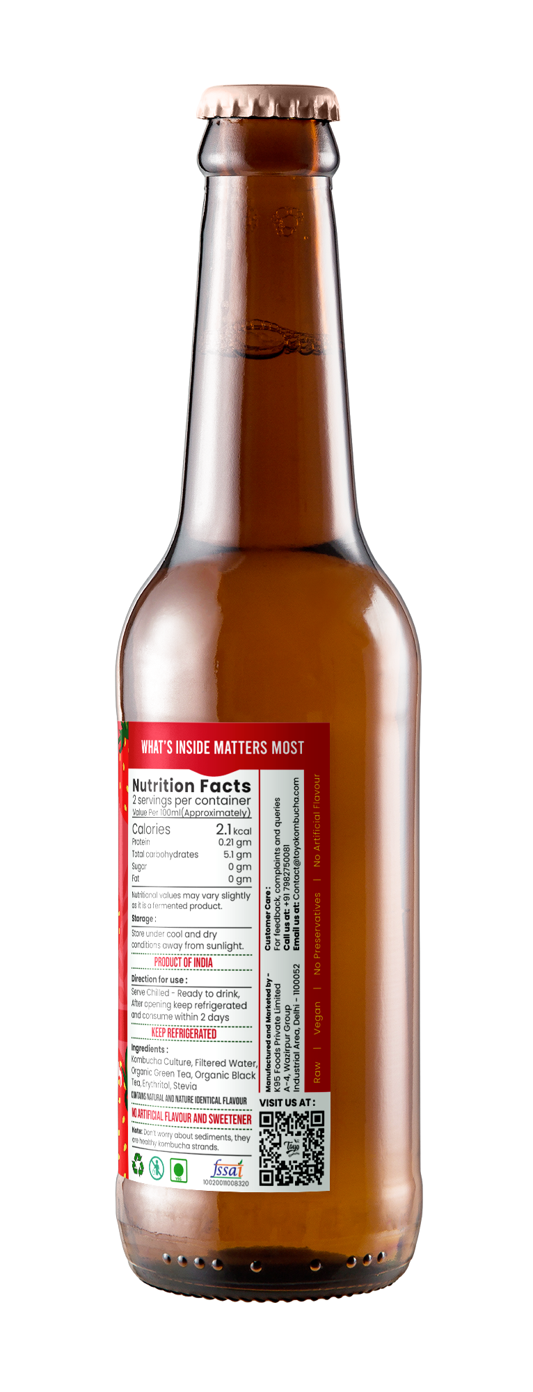 Strawberry Kombucha | Zero Sugar